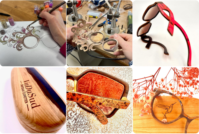 Vudusud lunettes en bois artisanales pour femmes et hommes